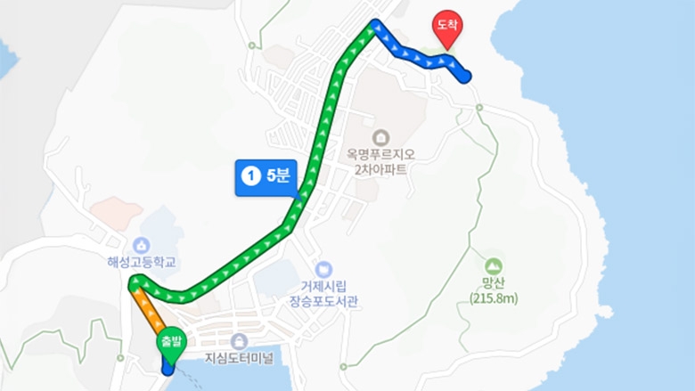 장승포항 바다와 벚꽃이 만나는 곳, 포포로드