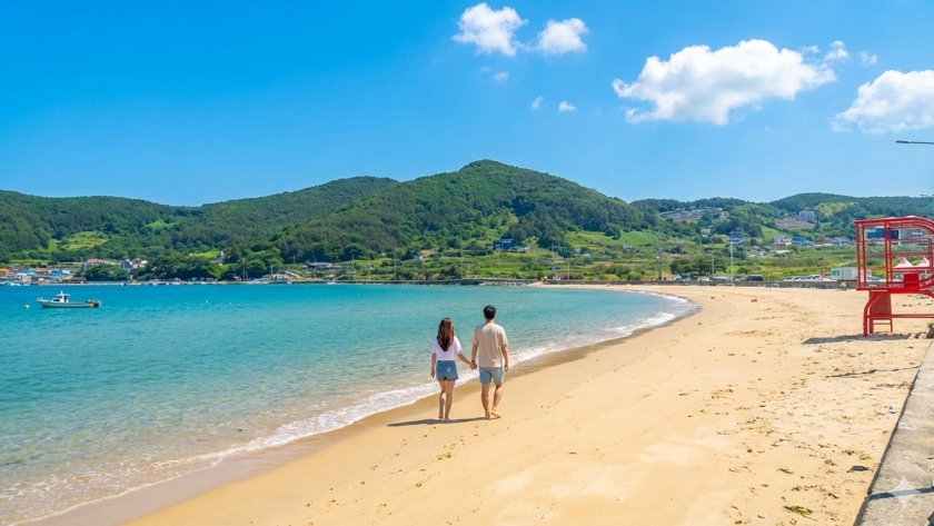 모래해변 맨발 산책